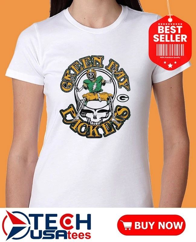 Grateful Dead x Green Bay Packers player skull shirt