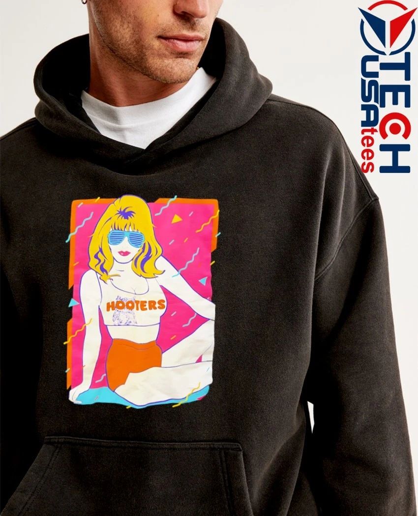 Hooters woman wearing sunglasses shirt
