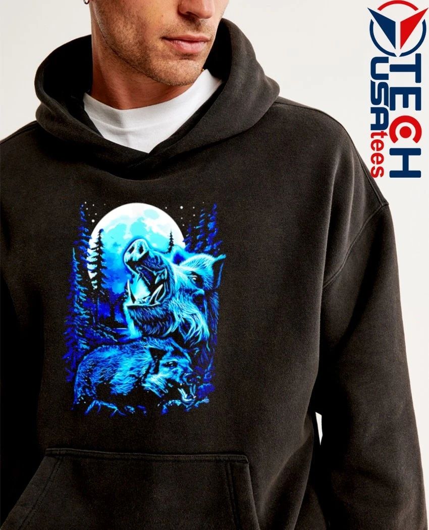 Wild Boar Howling at The Moon vintage shirt