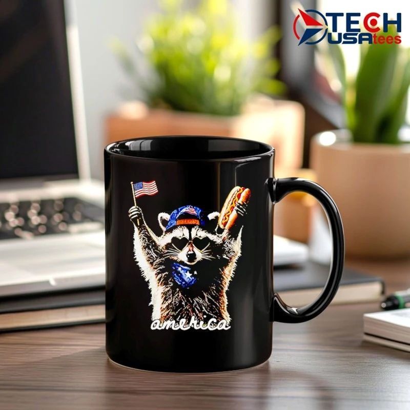 America 4th Of July Raccoon Hot Dog shirt
