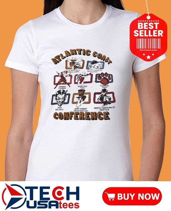 Atlantic Coast Conference 8 Team mascots shirt