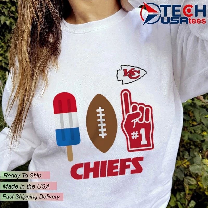 Kansas City Chiefs Americana Pop popsicle football and number 1 shirt