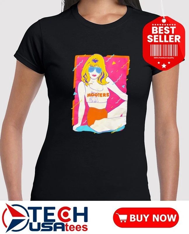 Hooters woman wearing sunglasses shirt