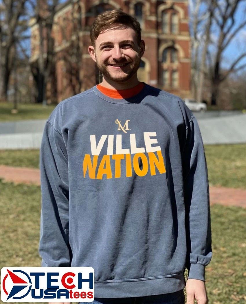 Manhattanville University Ville Nation logo shirt