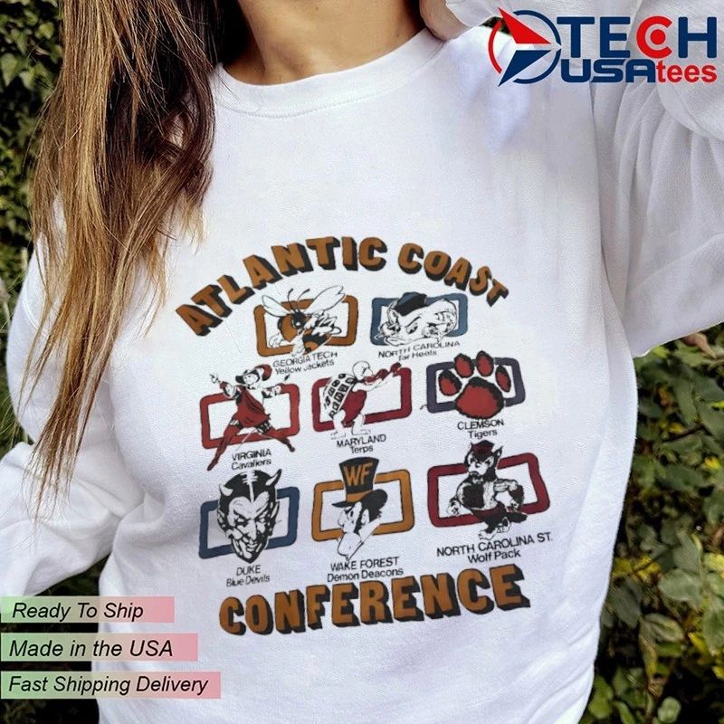 Atlantic Coast Conference 8 Team mascots shirt