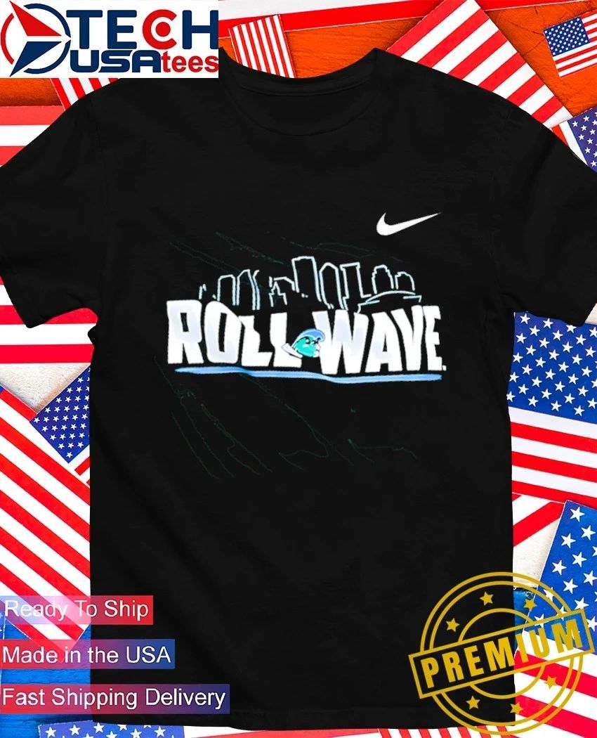 Tulane Green Wave Roll Wave skyline shirt