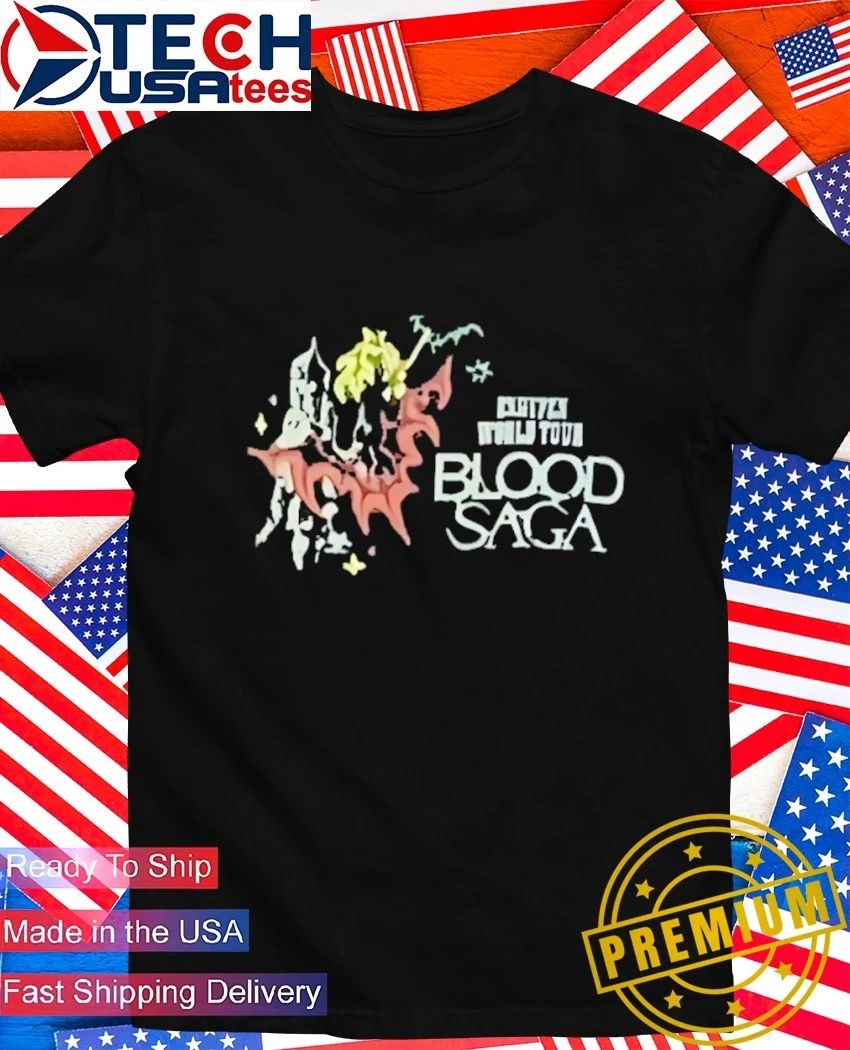 Sunoo wearing Enhypen Blood Saga World Tour shirt