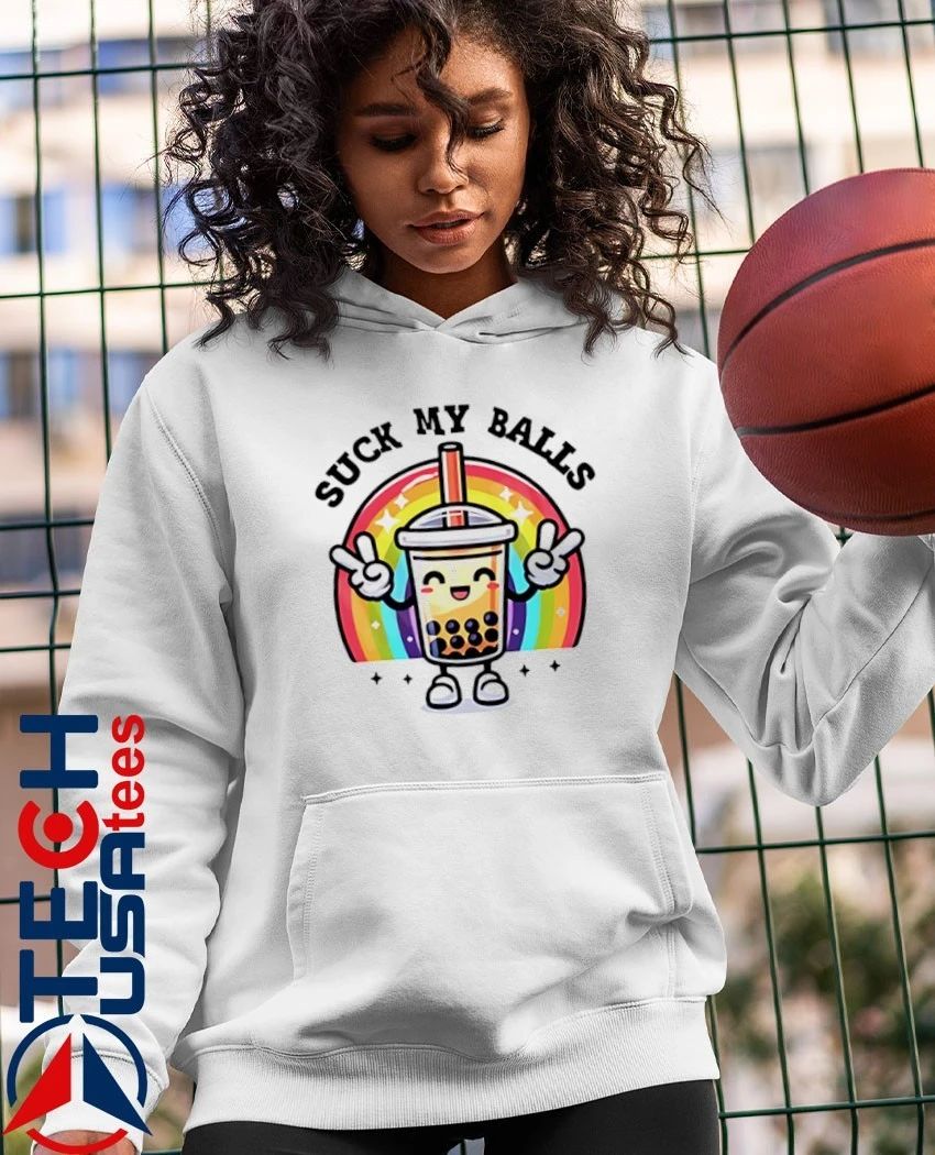 Suck my balls boba rainbow shirt