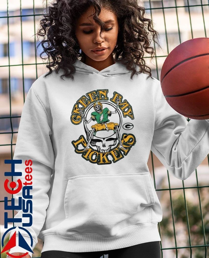 Grateful Dead x Green Bay Packers player skull shirt