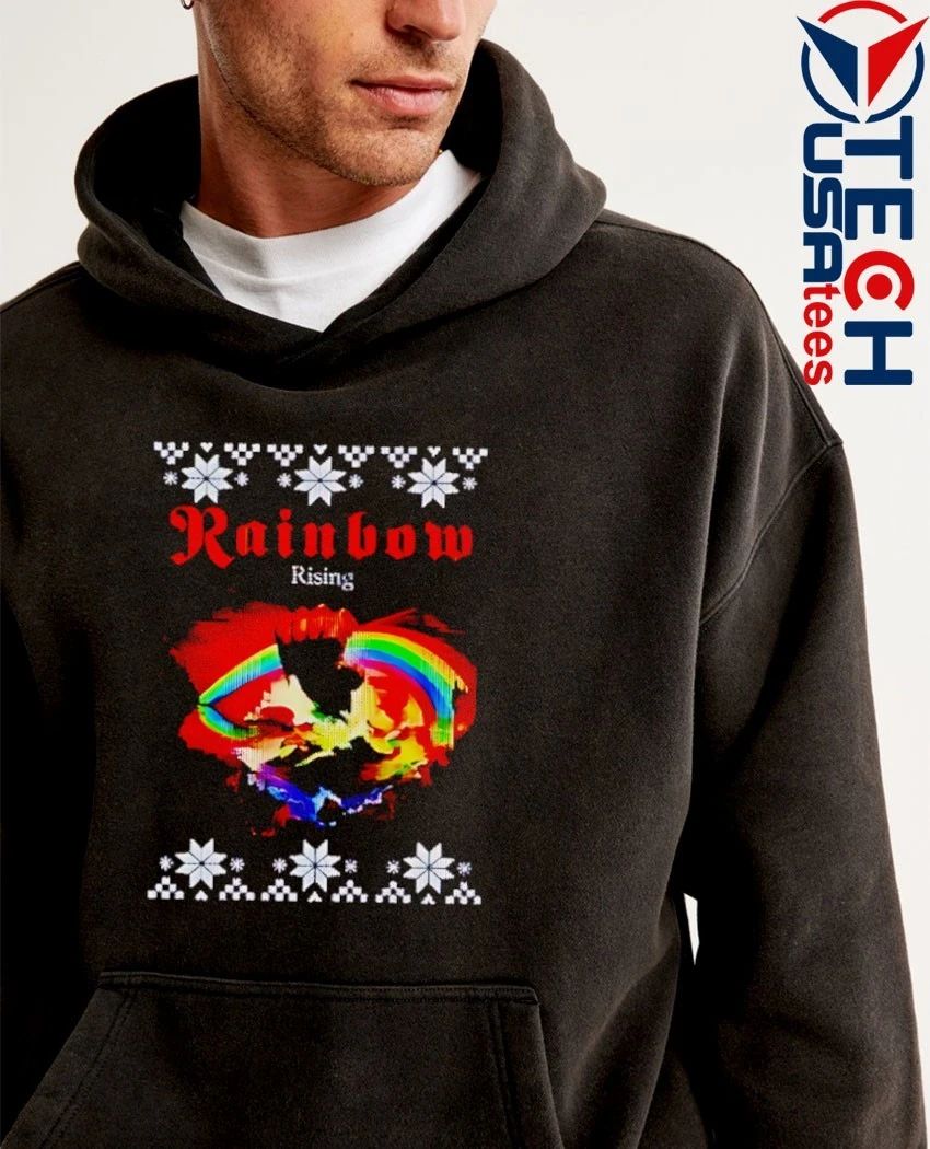 Rainbow Rising Christmas ugly shirt