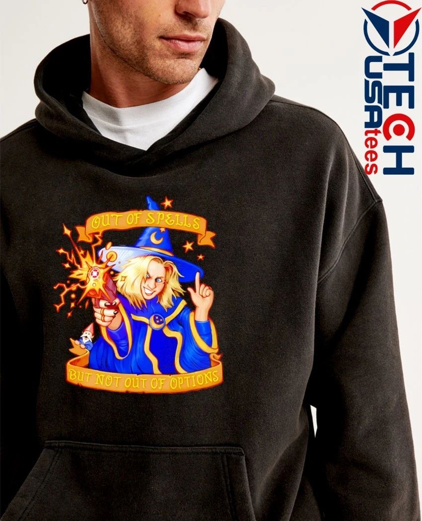 Greg the Sorcerer x DP out of spells but not of options shirt