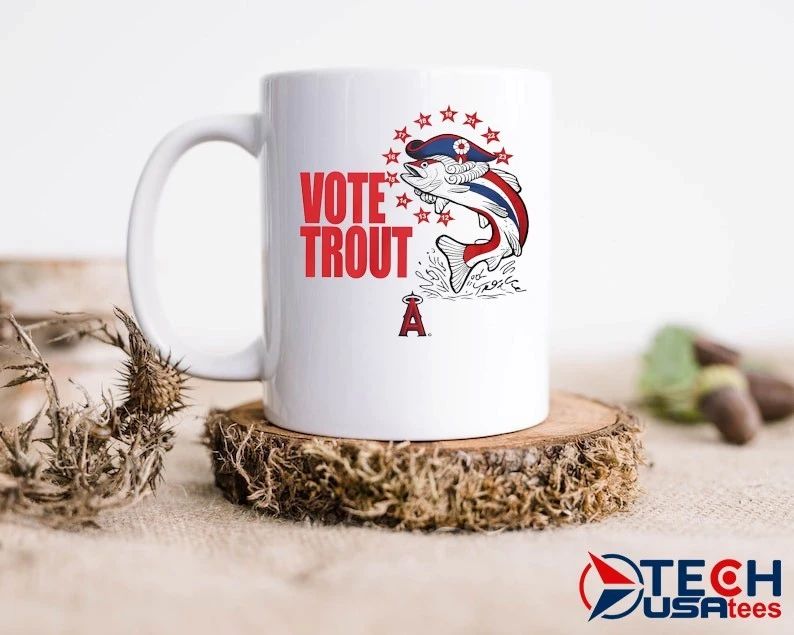 Vote Trout Los Angeles Angels patriotic fish shirt