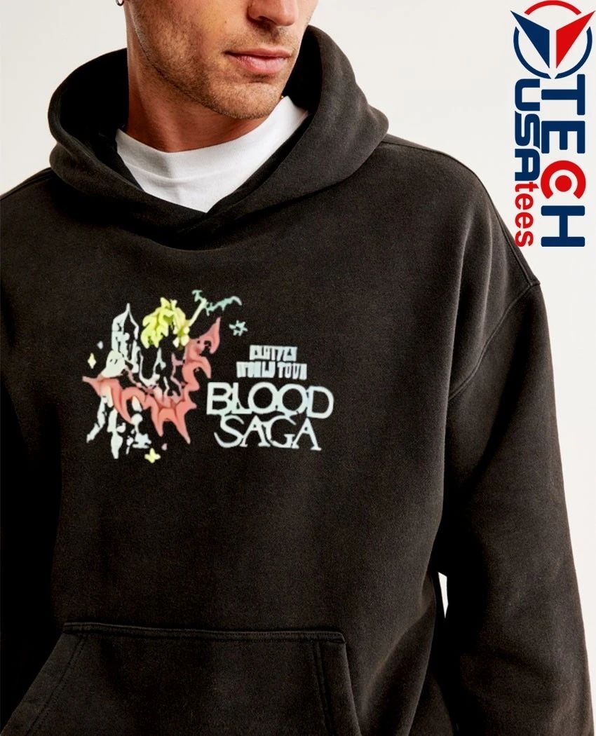 Sunoo wearing Enhypen Blood Saga World Tour shirt