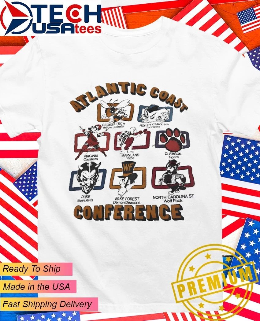Atlantic Coast Conference 8 Team mascots shirt