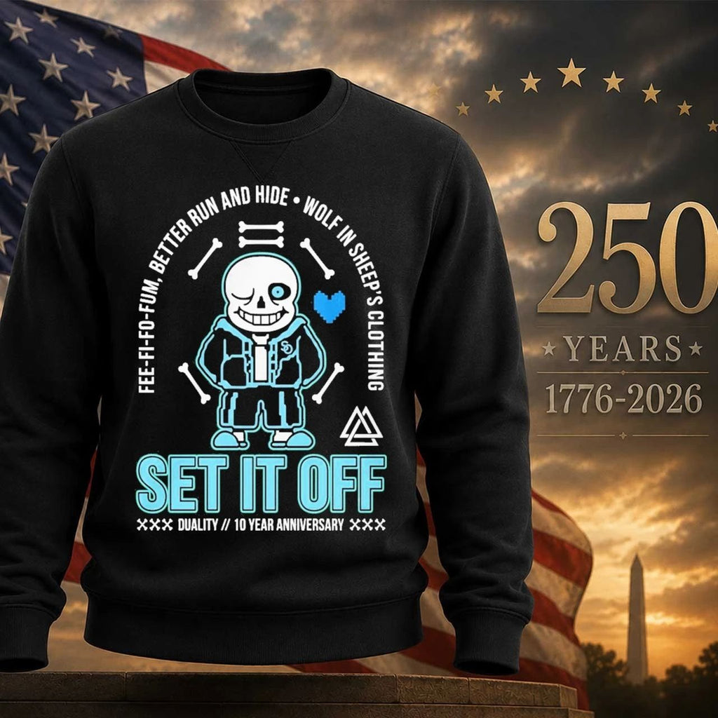 Set It Off Duality 10 Year Anniversary Undertale Sans Skeleton Shirt
