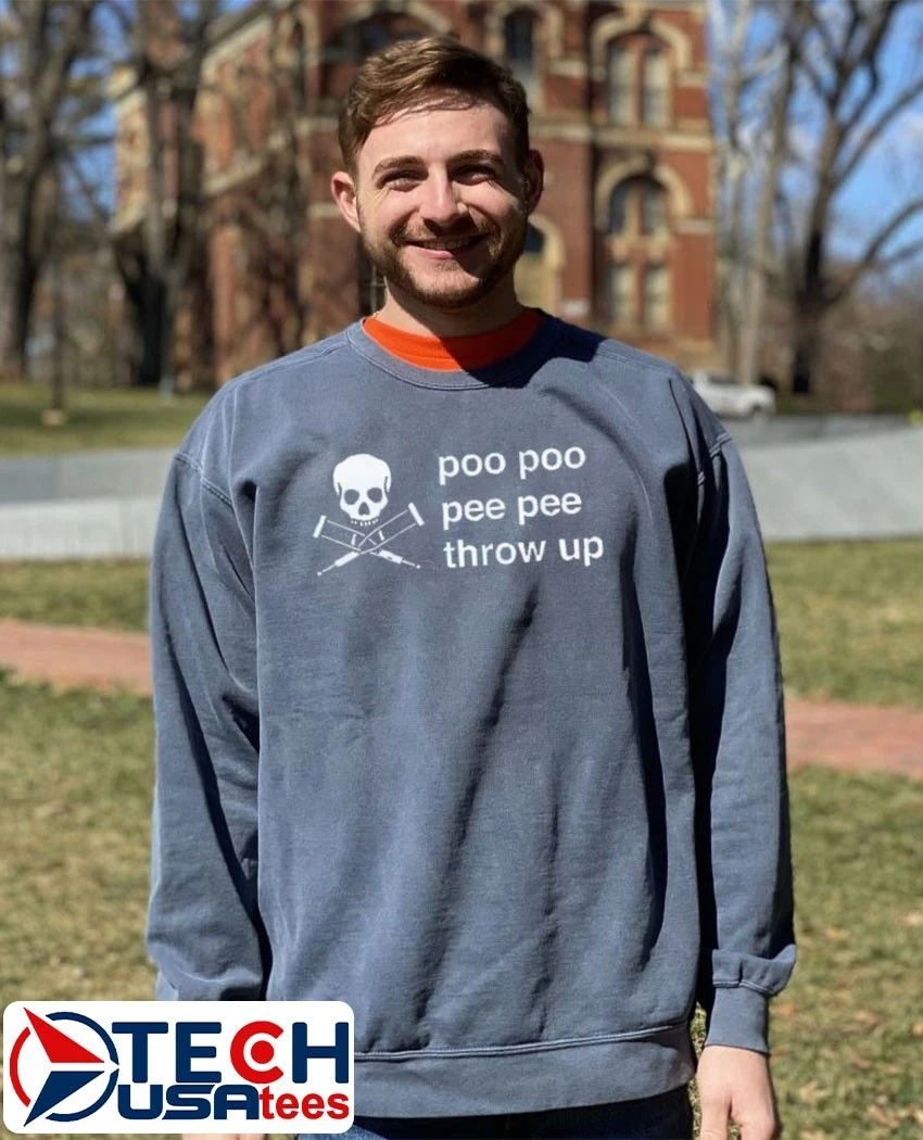 Poo poo pee pee throw up skull shirt