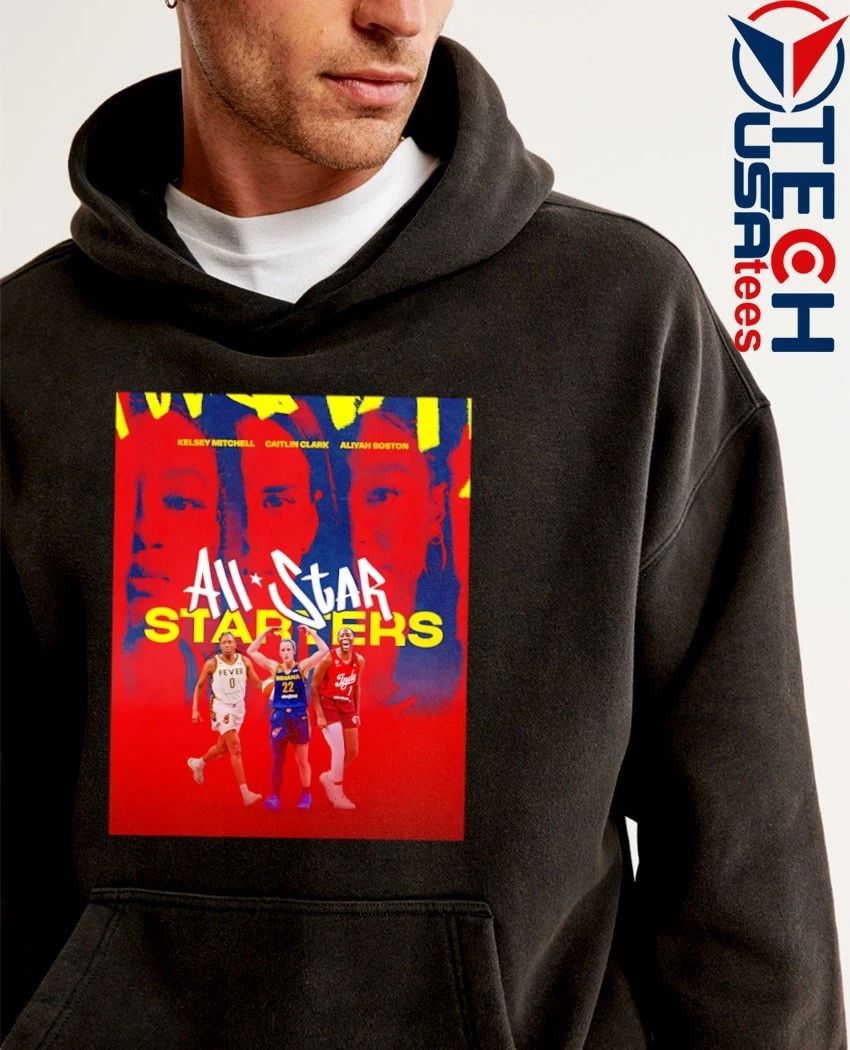 Indiana Fever Kelsey Mitchell Caitlin Clark and Aliyah Boston 2026 WNBA All-Star Starters shirt
