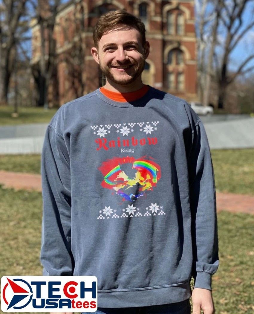 Rainbow Rising Christmas ugly shirt