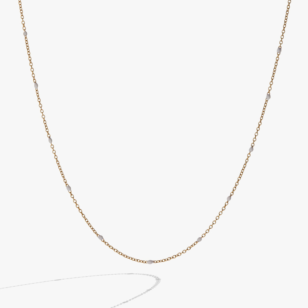 Enamel White Dot Chain Necklace T-Shirts