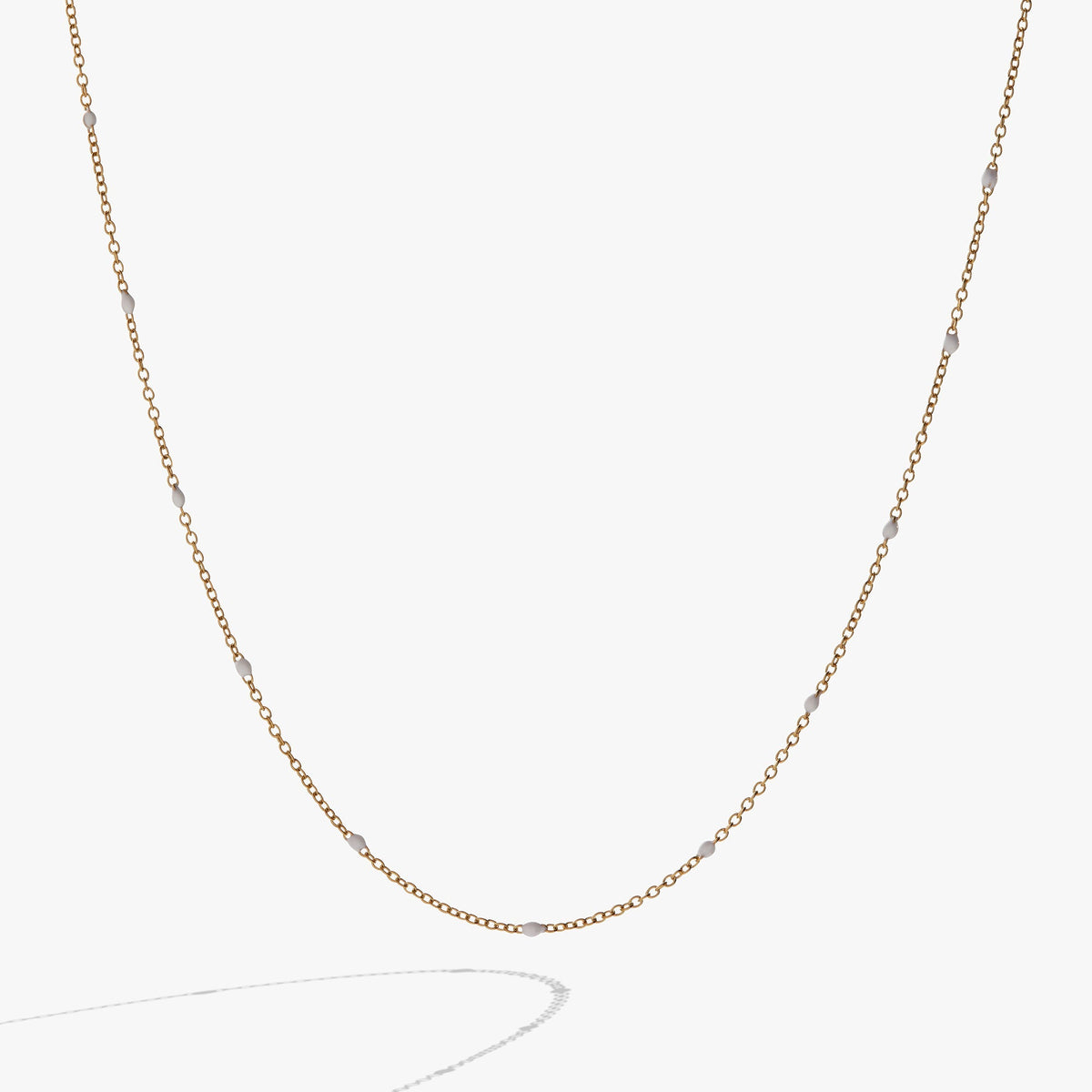 Enamel White Dot Chain Necklace T-Shirts