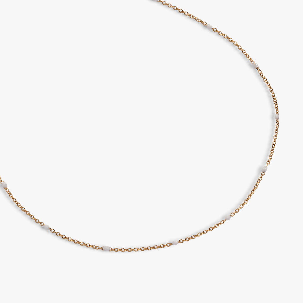 Enamel White Dot Chain Necklace T-Shirts