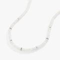 White Jade + Metal Pave Beaded Necklace Adjustable T-Shirts