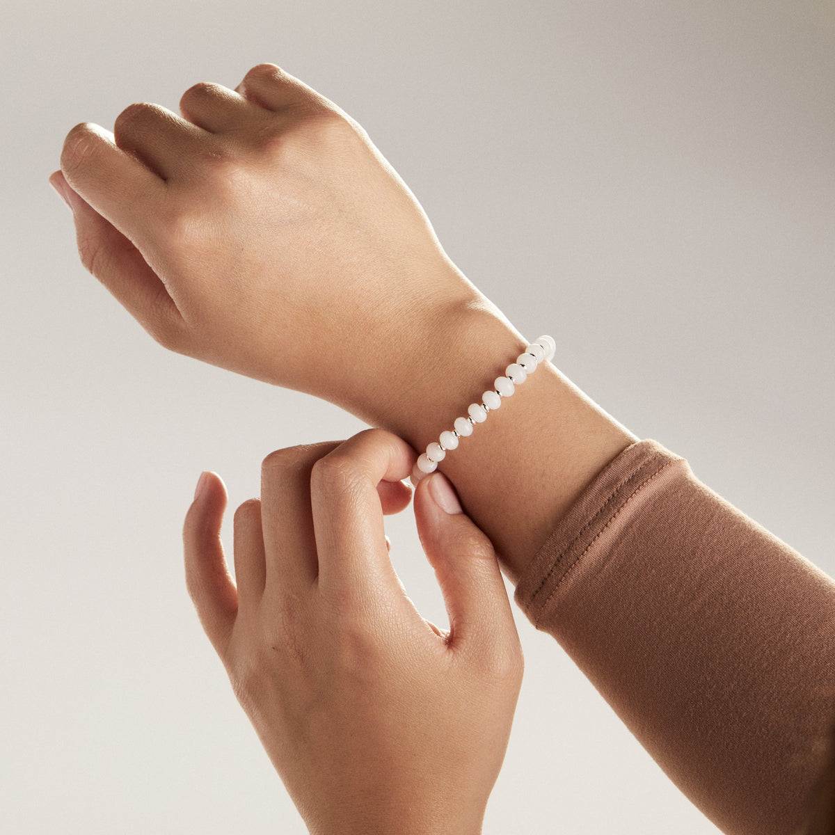White Jade Stretch Bracelet T-Shirts