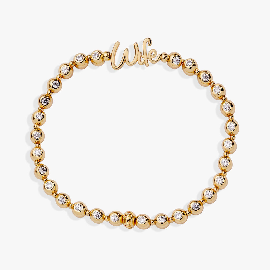 Wife Elongated Crystal Stretch Bracelet T-Shirts