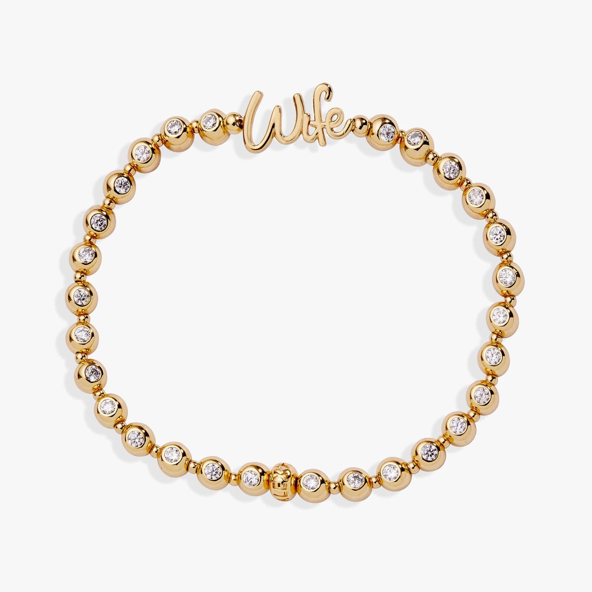 Wife Elongated Crystal Stretch Bracelet T-Shirts