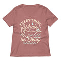 Everything Whale Be Okay Women's V-Neck Tee