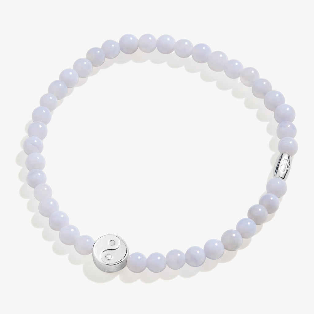 Yin Yang Blue Lace Agate Stretch Bracelet Balance T-Shirts