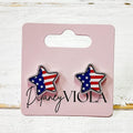 ZFlag Star 4th July Glitter Stud Earrings T-Shirts